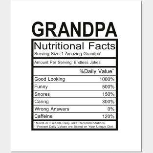 Grandpa Nutritional Facts Posters and Art